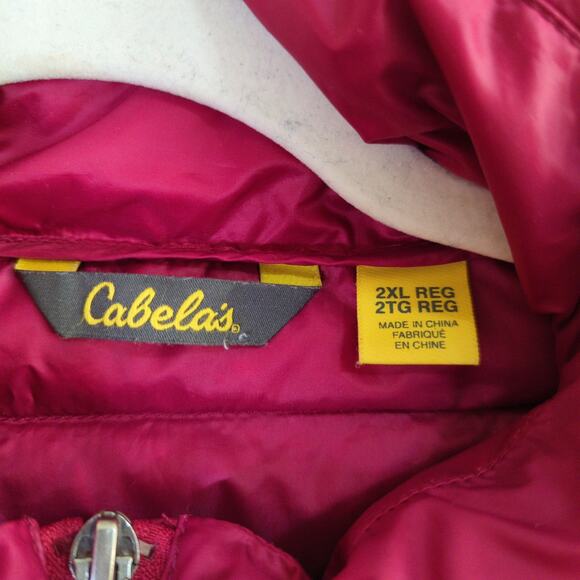 Cabelas Down Puffer Jacket Womens 2XL Pink - Picture 2 of 6
